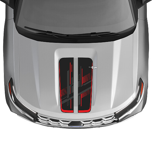 Techno perforierte Haubenstreifen Vinyl-Aufkleber-Set für Musclecar Explorer ST 2020-26