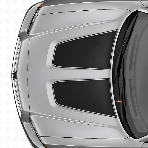 Doppeltes breites Kontur-Motorhaubenstreifen Vinyl-Aufkleber-Set für Dodge Charger