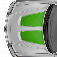 Doppeltes breites Kontur-Motorhaubenstreifen Vinyl-Aufkleber-Set für Dodge Charger_3