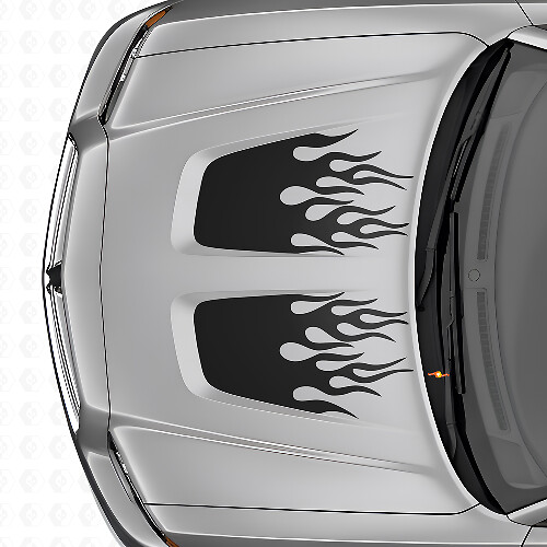 Flammen-Stil Doppelstreifen Vinyl-Aufkleber Set für Dodge Charger