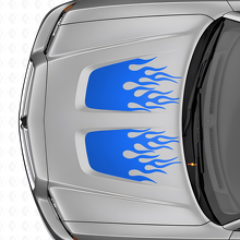 Flammen-Stil Doppelstreifen Vinyl-Aufkleber Set für Dodge Charger_2