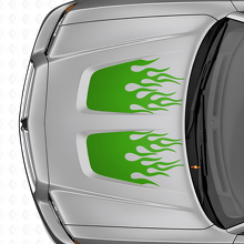 Flammen-Stil Doppelstreifen Vinyl-Aufkleber Set für Dodge Charger_3