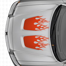 Flammen-Stil Doppelstreifen Vinyl-Aufkleber Set für Dodge Charger_4