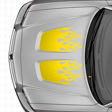 Flammen-Stil Doppelstreifen Vinyl-Aufkleber Set für Dodge Charger_5