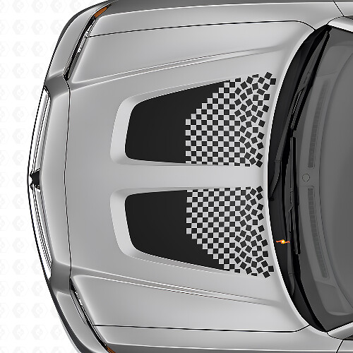 Doppeltes kariertes Kotflügelstreifen Vinyl-Aufkleber-Set für Dodge Charger