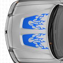 Flammen-Style Doppel-Kaputzenstreifen Vinyl-Aufkleber-Set für Dodge Charger_2