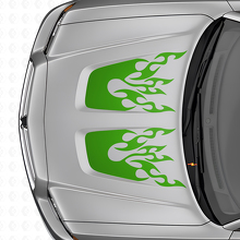 Flammen-Style Doppel-Kaputzenstreifen Vinyl-Aufkleber-Set für Dodge Charger_3