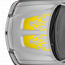 Flammen-Style Doppel-Kaputzenstreifen Vinyl-Aufkleber-Set für Dodge Charger_5
