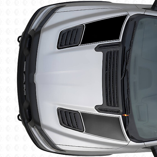 Vinyl-Aufkleberset mit doppelten Linien für Lüftungsschlitze der Motorhaube für Dodge Ram Sport 2019+