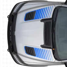Doppel-Stroboskop Motorhaubenlüftungsstreifen Vinyl-Aufkleber Set für Dodge Ram Sport 2019+_2
