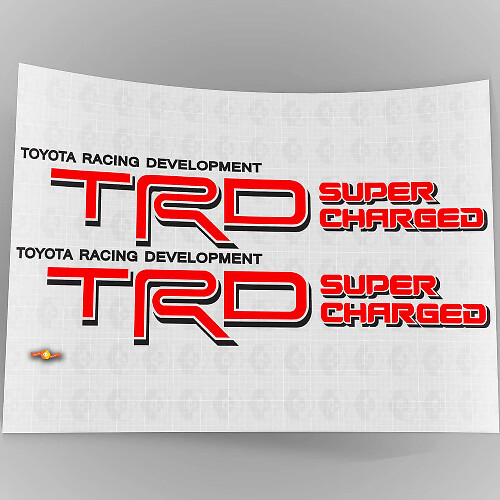 TRD Supercharged Seiten-Vinylaufkleber Paar für Toyota FJ Cruiser