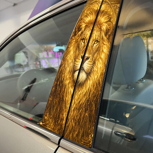 Lion King Gesicht Türsäulen Vinyl Aufkleber Set