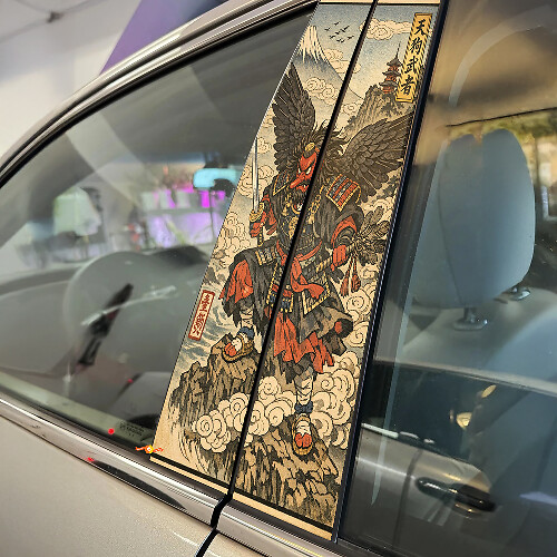 Tengu Warrior Türpfosten Vinyl-Aufkleber Set