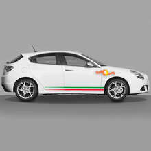 Vinyl-Aufkleber-Kit mit Seitenstreifen im Stil der italienischen Flagge für Alfa Romeo Giulietta_5
