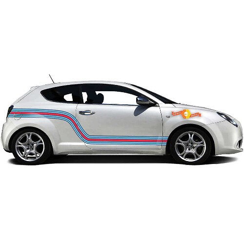 Racing-Stil gebogene Seitenstreifen Vinyl-Aufkleber-Set für Alfa Romeo