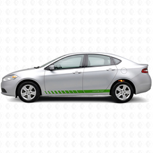 Stroboskop-Stil Rocker Panel Custom Streifen Vinyl-Aufkleber-Set für Dodge Dart 2013+_3