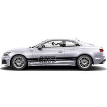 Branded Outline Seitenstreifen Vinyl-Aufkleberset für Audi A5_4
