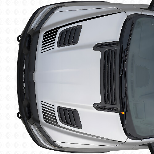 Hockeyschläger-Stroboskop-Stil Motorhauben-Vinylaufkleber-Set für Dodge Ram Sport 2019+