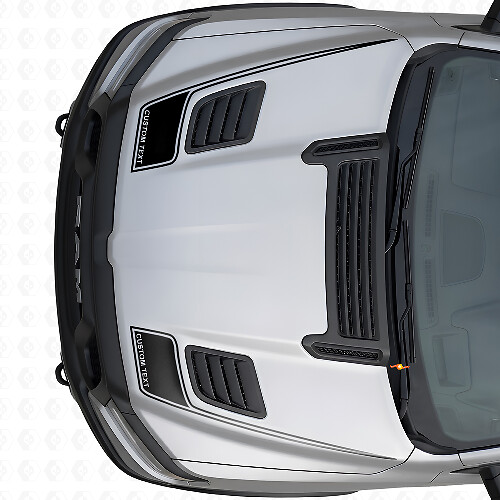 Outline Benutzerdefinierte Text Motorhaubenstreifen Vinyl-Aufkleber Set für Dodge Ram Sport 2019+