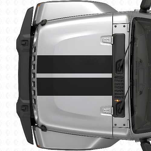 Doppelstreifen Vinyl-Aufkleber für Motorhaube für Jeep Wrangler 2007+_1