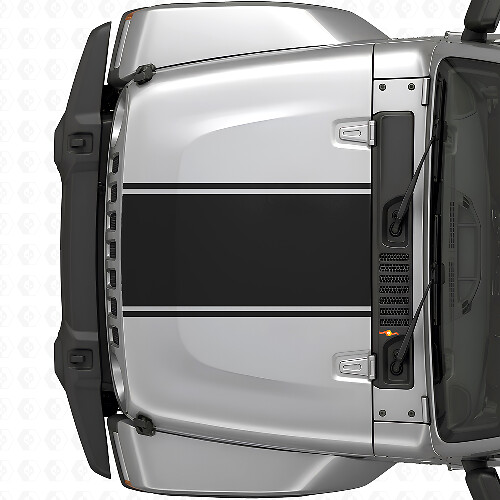 Zentraler Umriss Motorhauben-Streifen Vinyl-Aufkleber für Jeep Wrangler 2007+_1