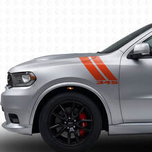 345 Doppelstreifen Front Kotflügel Vinyl-Aufkleber Satz für Dodge Durango 2011+_4