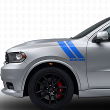 Benutzerdefiniertes Vinyl-Aufkleber-Set mit doppelten Streifen für vorderen Kotflügel für Dodge Durango 2011+_2