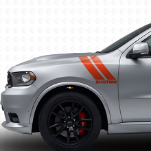 Benutzerdefiniertes Vinyl-Aufkleber-Set mit doppelten Streifen für vorderen Kotflügel für Dodge Durango 2011+_4