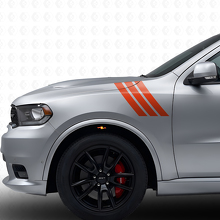 Front Kotflügel Vinyl Aufkleber Set mit Dreifachstreifen für Dodge Durango 2011+_4