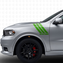 Benutzerdefiniertes Dreifach-Streifen Frontkotflügel Vinyl-Aufkleber-Set für Dodge Durango 2011+_3
