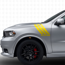 Benutzerdefiniertes Dreifach-Streifen Frontkotflügel Vinyl-Aufkleber-Set für Dodge Durango 2011+_5
