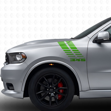 345 Strobe-Streifen Frontkotflügel Vinyl-Aufkleber-Kit für Dodge Durango 2011+_3