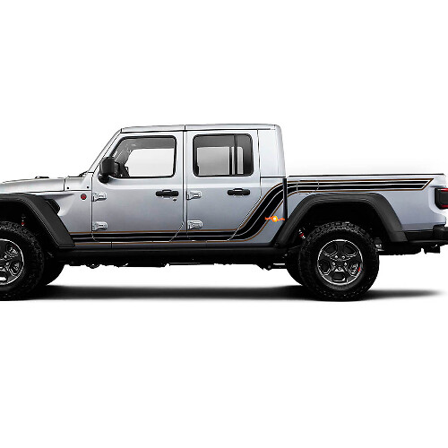 Zwillingsumriss Seitenstreifen Vinyl-Aufkleber-Set für Jeep Gladiator