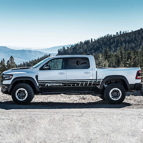 Rebel Style Tür-Seitenstreifen Vinyl-Aufkleber-Set für Dodge Ram Rebel 2021+