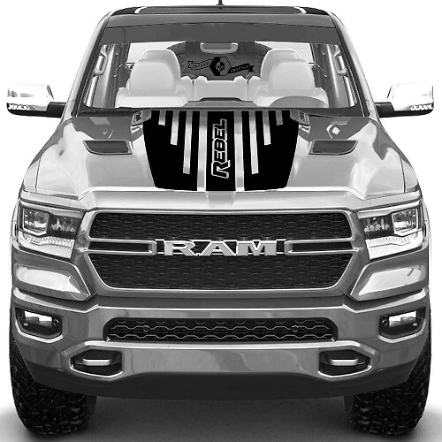 TRX Rebel Haubenstreifen Vinyl-Aufkleber für Dodge Ram Rebel 2021+_1