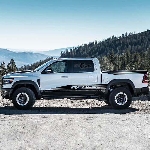 Rebel TRX Style Seitenstreifen Vinyl-Aufkleber-Set für Dodge Ram Rebel TRX 2021+