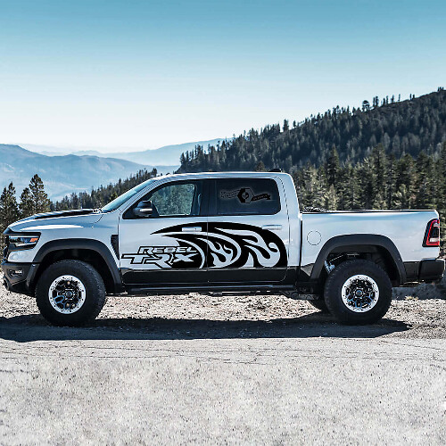 Tribal Stil Flammen Seiten Vinyl Aufkleber Kit für Dodge Ram Rebel TRX 2021+