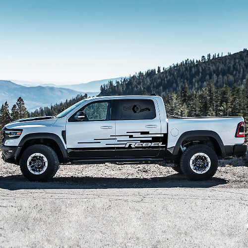 Vinyl-Aufkleber-Kit mit Leiter-Streifen seitlich für Dodge Ram Rebel TRX 2021+
