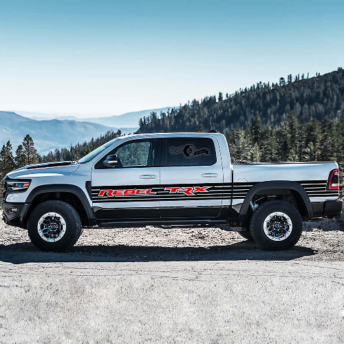 Rebel TRX Seitliche Streifen Vinyl-Aufkleber-Kit für Dodge Ram Rebel TRX 2021+