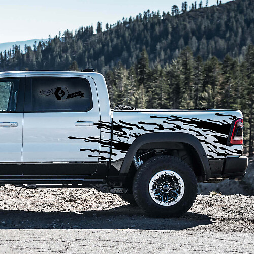 Schlammspritzschutz Seitlicher Vinyl-Aufklebersatz für Dodge Ram Rebel 2021+