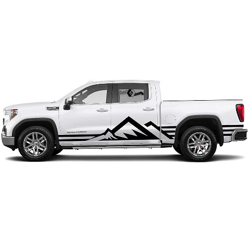 Mountain Range Style Seitenstreifen Vinyl-Aufkleber-Set für GMC Sierra