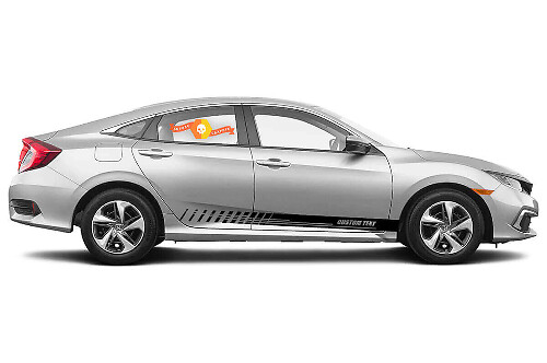 Individuelles Racing-Seitenstreifen Vinyl-Aufkleber-Set für Honda Civic_1