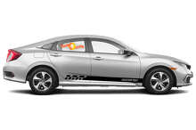 Individuelles Racing-Seitenstreifen Vinyl-Aufkleber-Set für Honda Civic_4