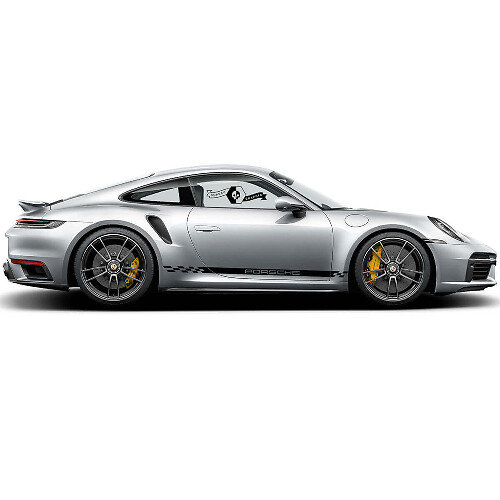 Racing-Style Seitenstreifen Vinyl-Aufkleber-Set für Porsche 911 Turbo S_1