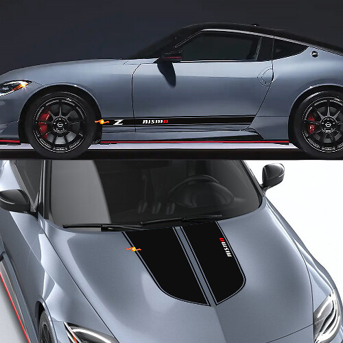 Nismo Kontur Motorhauben- und Seitestreifen Vinyl-Aufkleber-Set für Nissan Z Nismo 2024_1