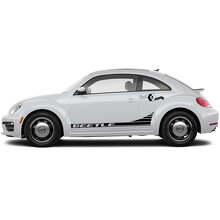 Markenbeschriftung Seiten-Rennstreifen Vinyl-Aufklebersatz für Volkswagen Beetle_5