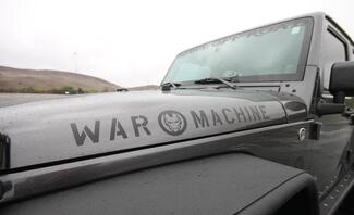 2 Jeep War Machine Wrangler Edition Vinyl-Motorhaubenaufkleber TJ LJ JK Unbegrenzt