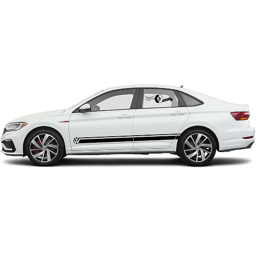 Markierte Seiten-Akzentstreifen Aufkleberset aus Vinyl für Volkswagen Jetta