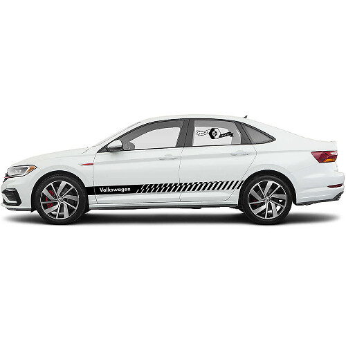 Markierter Seitlicher Rennstreifen Vinyl-Aufkleber-Set für Volkswagen Jetta