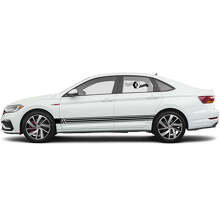 Markierter Seitlicher Rennstreifen Vinyl-Aufkleber-Set für Volkswagen Jetta_5